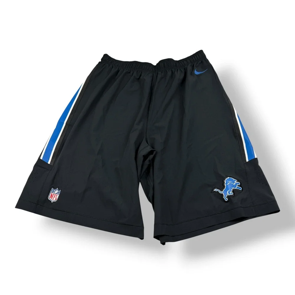 Nike Detroit Lions NFL Onfield‎ Apparel Shorts Mens XXLT Black Blue 748416-010